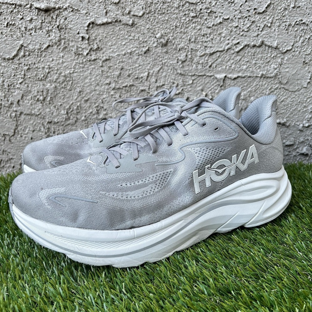 Hoka One One Shoes Men Size 15 Wide Clifton 10 Stellar Grey Stardust